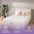 NapQueen Full Mattress, 6 Inch Elizabeth Cooling Gel Memory Foam Mattress, Full Bed Mattress in a Box, CertiPUR-US Certified, Medium Firm, Breathable Soft Fabric Cover