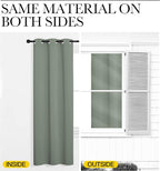 NICETOWN 84 inches Blackout Curtains for Office and Theater, Thermal Insulated Solid Grommet Drapes for Living Room (Greyish Green, 1 Pair, 42 inches Wide)