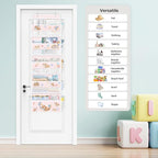 Clastyle Animals Over The Door Organizer Star Nursery Hanging Storage Organizer for Kids Clothes Diaper Toy Closet Door Hanging Shelf Storage for Bedroom Bathroom Pantry, Balloon, 5-Tier