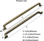 Khtumeware 6 Pack 12 Inch Cabinet Handles - Brushed Antique Brass Pulls and Drawer Handles for Cabinets