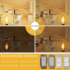 Cotanic LED Candelabra Bulb Dimmable 2700K Soft Warm White, E12 Small Base Type B Light Bulb 60W Equivalent, B11 Candle Light Bulb for Chandelier, Ceiling Fan Light Bulbs, 600LM, AC 120V, 12 Pack
