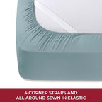 Mellanni RV Short Queen Sheets - 4 PC Iconic Collection Bedding - Hotel Luxury, Extra Soft, Cooling Bed Sheets - Deep Pocket up to 10 inch (RV/Short Queen, Spa Blue)