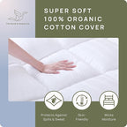 Plush Extra Thick Pillow Top Full Size Mattress Topper for Firm Mattress, Soft & Cooling Hotel Bed Topper for Back Pain with Natural Cotton Cover, Overfilled Mattress Pad Cover, Fit to 6”-22” Mattress
