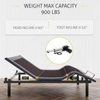 SHA CERLIN Electric Adjustable Bed Base, Ergonomic Basic Full Size Bed Frame with Upgraded Motors and Wireless Remote Control, Independent Head and Foot Incline, Assembly Required