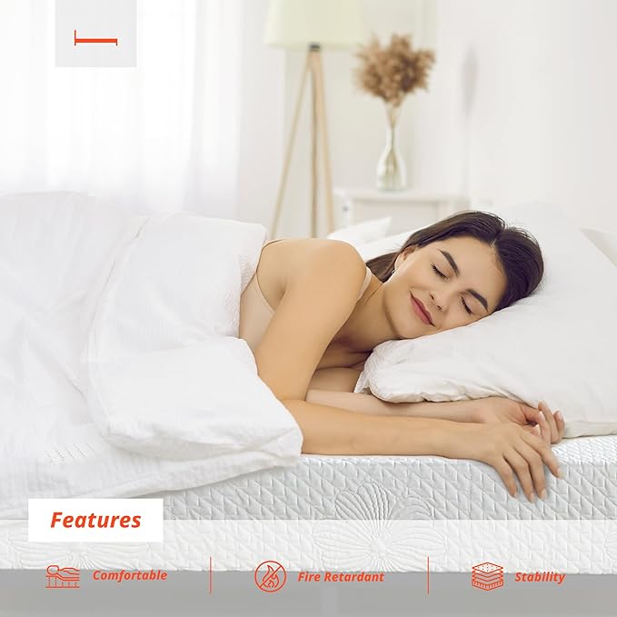 PrimaSleep Twin XL Mattress, 6 Inch Gel Memory Foam Mattress, Gel Infused for Comfort and Pressure Relief, CertiPUR-US Certified, Bed-in-a-Box, Medium Firm, Twin XL Size