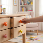 HUAMULAN 15PCS Glossy Ceramic Knobs Heart Shape Cabinet Dresser Kids Child Pulls Door Handles Cupboard Wardrobe Drawer