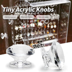MroMax 6pcs Tiny Pull Handle Diamond Acrylic Mini Knob 19mm Diameter Clear Shiny Diamond Shaped Knobs for Jewelry Box, Gift Case and Makeup Box
