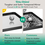 TokeShimi 16x20 Matte Black Bathroom Mirror,Vanity Mirror Bathroom Wall with Tempered Glass,Modern Metal Framed Mirror with Seamless Aluminum Frame(Horizontal/Vertical)
