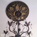 Ekena Millwork CM12BRUWC Bradford Hand-Painted Ceiling Medallion , Ultra Pure White Crackle