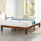 Mellow Naturalista Classic - 12 Inch Solid Wood Platform Bed with Wooden Slats, No Box Spring Needed, Easy Assembly, Queen, Espresso