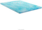 Linenspa 3 Inch Convoluted Gel Swirl Memory Foam Mattress Topper - Promotes Airflow - Relieves Pressure Points - Full