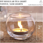 Volens 24PCS Clear Votive Candle Holders for Table Centerpieces, 2''×2'' Round Glass Tealight Candle Holders Bulk for Wedding Decor and Home Decorations