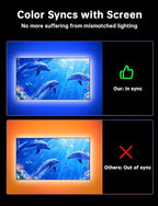 FFJ TV Lights That Change with TV, 21.3ft Cuttable TV LED Backlight for 90-100 Inch Screen and PC Monitor, TV Backlight with Sensor, Smart App Control, Game & Music Sync Color Changing Light