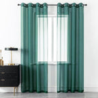 DUALIFE Hunter Green Curtains 108 Inches Long for Living Room 2 Panels Grommet Window Semi Sheer Extra Long Curtains for High Ceiling Bedroom Party Parties Backdrop 9 FT Floor Length Forest Green