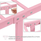 Yaheetech Classic Metal Platform Bed Frame Mattress Foundation with Victorian Style Iron-Art Headboard/Footboard/Under Bed Storage/No Box Spring Needed/Twin Size Pink