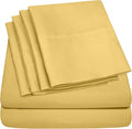 Queen Sheets Yellow - 6 Piece 1500 Supreme Collection Fine Brushed Microfiber Deep Pocket Queen Sheet Set Bedding - 2 Extra Pillow Cases, Great Value, Queen, Yellow