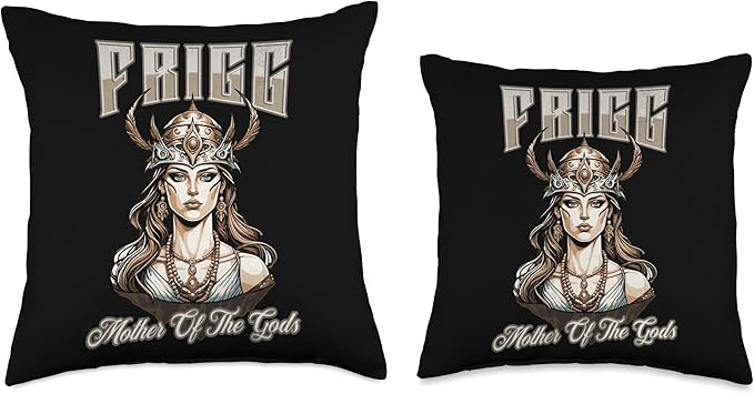 Nordic Vikings Legends Old Norse Mythology Gods Frigg Nordic Scandinavian Legends Old Norse Mythology Gods Throw Pillow, 18x18, Multicolor