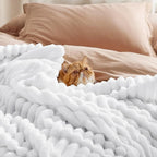 Bedsure GentleSoft White Twin XL Blanket for Bed - Cozy Soft Blankets for Women, Cute Small Fleece Throws for Girls, Birthday Gifts for Women Decor Gifts for Mom, White, 66x90 Inches