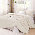 Litanika Twin XL Comforter Set Beige - 2 Pieces Extra Long Bed Set for College Dorm, All Season Bedding Set for Girls and Boys