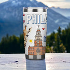 City Travel Mug for City Lover,20oz Double Wall Tumbler Vacuum Insulated Stainless Steel Coffee Cups (Philadelphia)