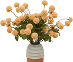 10 Stems Fake Flowers +Eucalyptus Stems Realistic Artificial Flowers Branches For Vase Champ kiku flowers Floral Arrangements Mum Wedding boho bridal bouquet silk for home decoration indoor