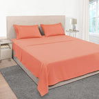 Mejoroom Full Size Sheet Set - Soft Microfiber Bed Sheets - Deep Pocket Fitted Sheet, Breathable, Wrinkle & Fade Resistant - 4 Piece (Full, Coral)