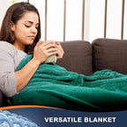 Walensee Fleece Blanket Plush Throw Fuzzy Lightweight (Queen Size 90x90 Emerald Green) Super Soft Microfiber Flannel Blankets for Couch, Bed, Sofa Ultra Luxurious Warm and Cozy for All Seasons