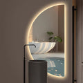 Half Moon Mirrors for Wall, 48"×24" LED Bathroom Mirrors with Lights-Touch Switch Backlit Bathroom Mirror-3 Colors-Dimmable Brightness,Anti-Fog, Memory, ETL Certified