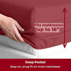 Mellanni Twin XL Sheets Set - 3 PC Iconic Collection Bedding - Hotel Luxury, Extra Soft, Cooling Bed Sheets - Wrinkle, Fade, Stain Resistant (Twin Extra Long, Brick Red)
