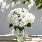 8 Pcs 18 Inch Hydrangea Artificial Flowers Faux Hydrangea Flowers with Stems Fake Bouquet Bulk Realistic Floral for Fall Home Table Christmas Indoor Outdoor Decoration(White)