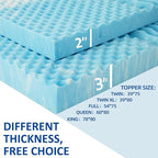 SINWEEK 2 Inch Mattress Topper 5-Zone Memory Foam Mattress Topper Pressure Relief Soft Mattress Pad, CertiPUR-US Certified, Twin Size Blue