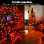 BrizLabs Orange Halloween Lights, 69.6FT 300 Count Halloween String Lights Linkable, UL Certified Orange Light String, Mini Incandescent Light Set for Indoor Outdoor Christmas Fall Thanksgiving Tree