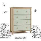 Storkcraft Alpine 4 Drawer Dresser (Driftwood with Sage) – GREENGUARD Gold Certified, Kids Storage Organizer, Modern 4 Drawer Chest for Bedroom, Must-Have Nursery Storage
