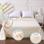 HOZY Soft Blanket King Size Fleece Warm Fuzzy Throw Blankets for The Bed Sofa Lightweight 350GSM Ivory 90"*108"