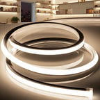 LED Strip Lights Neutral White 4000K,98.4ft 110-120V Neon Rope Lights,Flexible Silicone Outdoor Waterproof Neon Strip Lights for Bedroom,Mirror,Kitchen Cabinet, Living Room,Halloween Decor