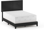 FURINNO Pessac PU Leather Upholstered Platform, Full, Black