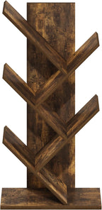 Furinno Tree Book Shelf, 5-Tier Bookshelf, Tree Bookcase for Room Decor, 8.4 x 15.7 x 30.3, for Living Room, Bedroom, Home Office, Amber Pine