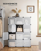 SONGMICS Cube Storage Organizer, 12-Cube Closet Storage Shelves, Modular Bookcase, Black ULPC34HV1