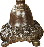 Touch of Class Victoria Acanthus Leaf Candleholders Set of 3 - Resin - Metallic Bronze, Silver - Candlesticks for Bedroom, Living Room, Mantel, Dining Room, Entryway, Foyer