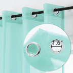 DUALIFE Aqua Window Sheer Curtains 120 Inches Extra Long 2 Panels Grommet Voile Drapes Gauze Semi Sheer Curtains for Living Room Kids Bedroom 52 x 120 Inch Length