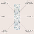 JONATHAN Y Speer Abstract Linear Stripe Gray/Blue Runner Rug, 2x8, Contemporary, Rustic, Easy-Cleaning for Living Room, Bedroom, Kitchen, Pet Friendly, Non-Shedding (LUX106A-28)