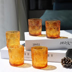 Woho 12Pcs Amber Votive Candle Holders, Glass Amber Candle Holder for Fall Wedding, Boho Tea Lights Candle Holder for Halloween Thanksgiving Centerpieces Table Decoration