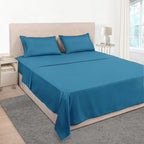 Mejoroom Twin Sheet Set - Hotel Collection Twin Sheets - Bedding Sheets & Pillowcases with Deep Pocket Fitted Sheet, Breathable, Wrinkle & Fade Resistant - 3 Piece(Peacock Blue)