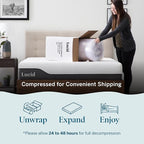 LUCID 3 Inch Lavender Infused Memory Foam Mattress Topper, Queen Size – Ventilated Design – Pressure Relieving Bed Topper - Mattress Pad – CertiPur Certified