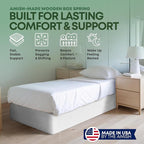 Treaton, Unassembled Twin XL Box Spring for Twin XL Bed – 10-Inch Wood Box Spring Only – Amish Made in USA – Quiet Noise-Free Replacement Mattress Foundation – Packed Flat, Easy Assembly (White)