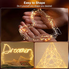 6 Pack Fairy Lights Battery Operated16.4Ft 50 LEDs Silver Copper Wire Twinkle Lights with 2 Lighting Modes for Christmas Bedroom Indoor Outdoor Wedding Decorations (Warm White)