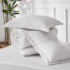 Bedsure King Size Comforter Set - Grayish White King Comforter Set, Soft Bedding for All Seasons, Cationic Dyed Bedding Set, 3 Pieces, 1 Comforter (104"x90") and 2 Pillow Shams (20"x36"+2")
