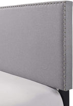 Crown Mark Erin Upholstered Panel Bed in Gray, Twin