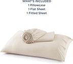 Bedsure Cooling Sheets Twin, Rayon Derived from Bamboo, Breathable & Soft Twin Sheets Set, Deep Pocket Up to 16 Inches, Hotel Luxury Silky Bedding for Hot Sleepers, Light Beige