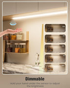 MYPLUS 2Pcs 36 Inch Under Cabinet Lights with Hand Wave, Under Counter Lighting 4000K Natural White,Dimmable,Plug and Play,LED Lights for Kitchen Cabinet, Cupboard, Closet, Desk